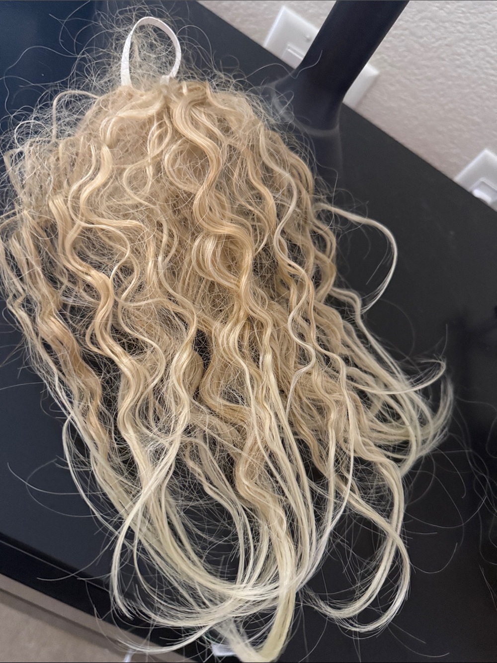 Blonde Curly Hairpiece Scrunchie Wrap - Natural Blonde